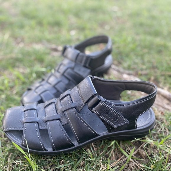 ECCO ‘Chander’ Fisherman Sandals Black Leather EU 46 US 11.5 - Picture 2 of 5